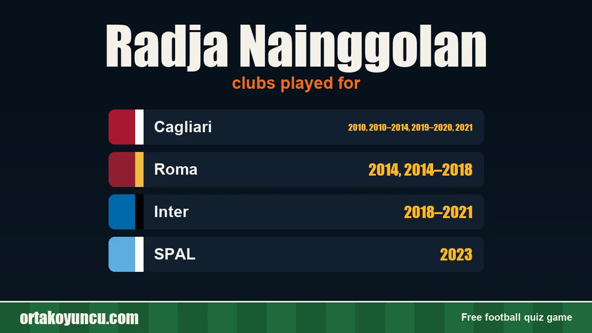 Radja Nainggolan: clubs and years