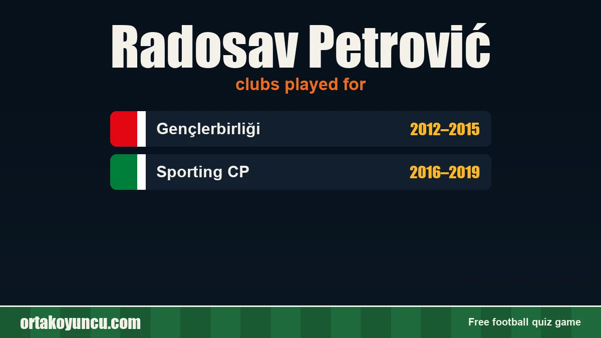 Radosav Petrović: clubs and years