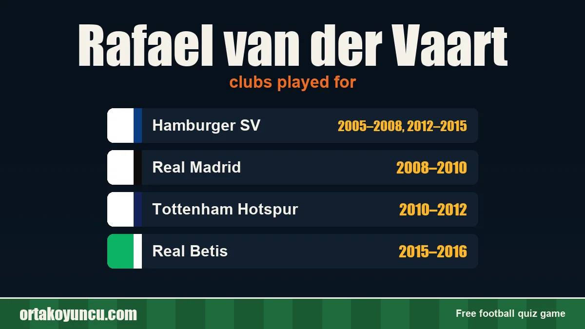 Rafael van der Vaart: clubs and years