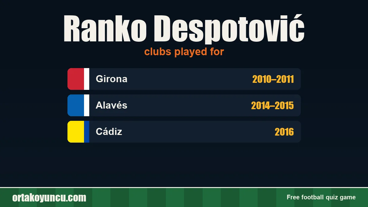 Ranko Despotović: clubs and years