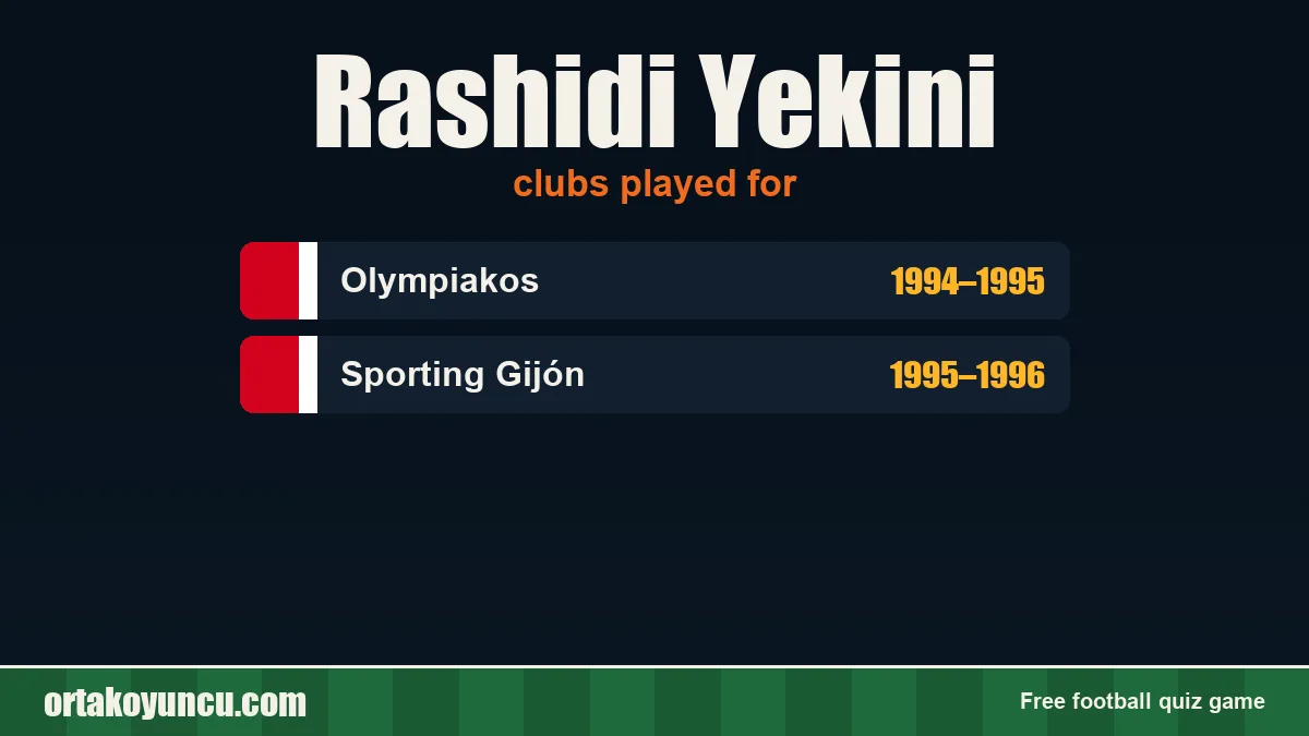 Rashidi Yekini: clubs and years