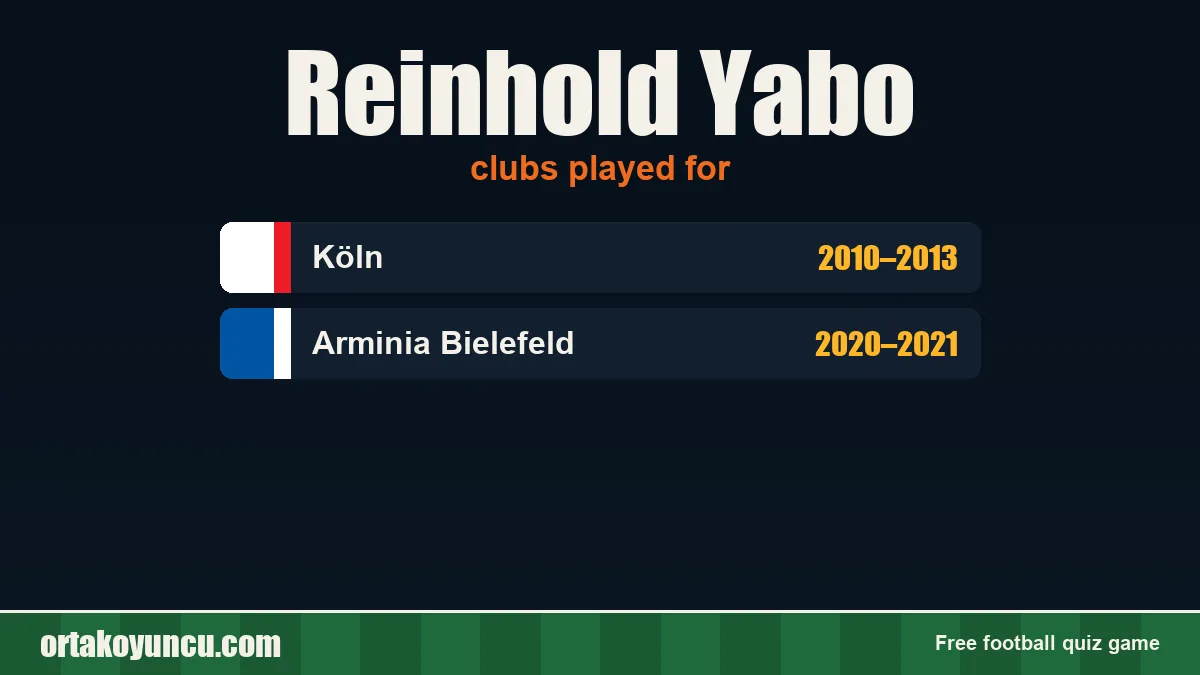 Reinhold Yabo: clubs and years