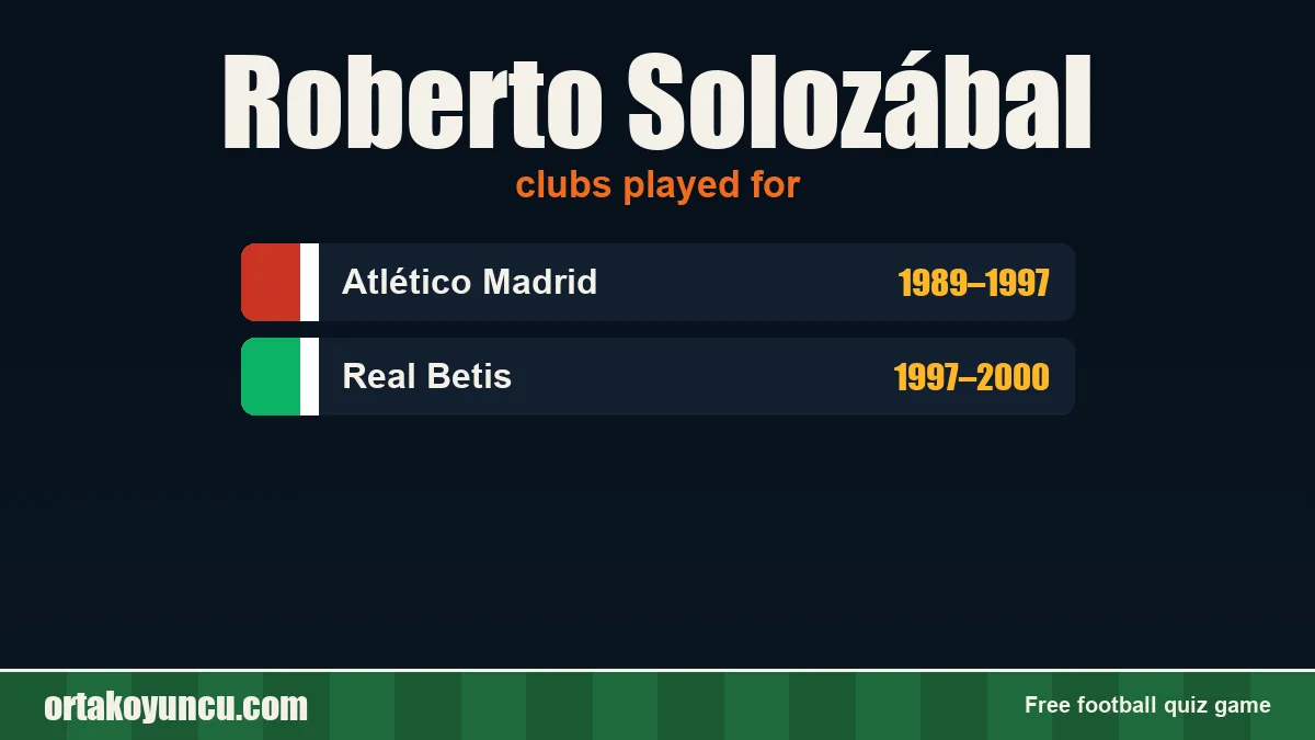Roberto Solozábal: clubs and years