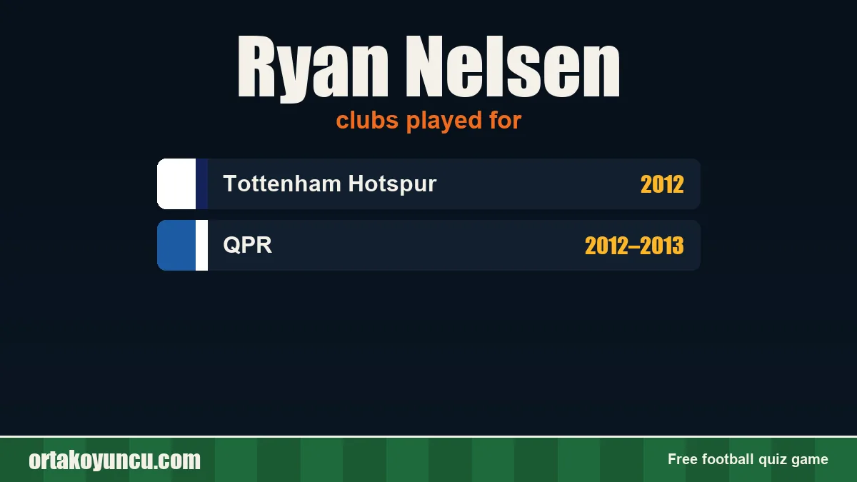 Ryan Nelsen: clubs and years