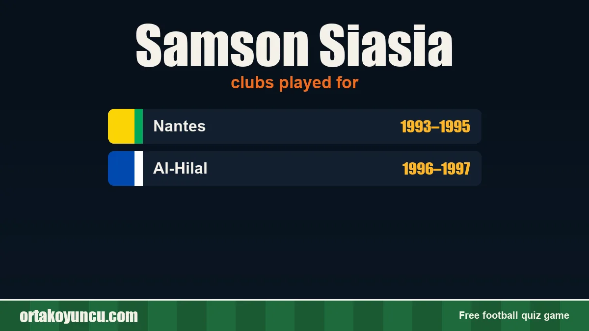 Samson Siasia: clubs and years