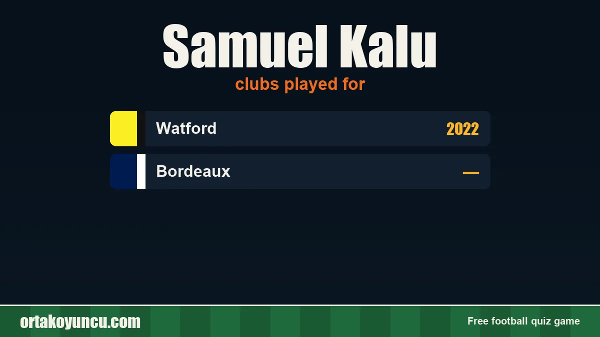 Samuel Kalu: clubs and years