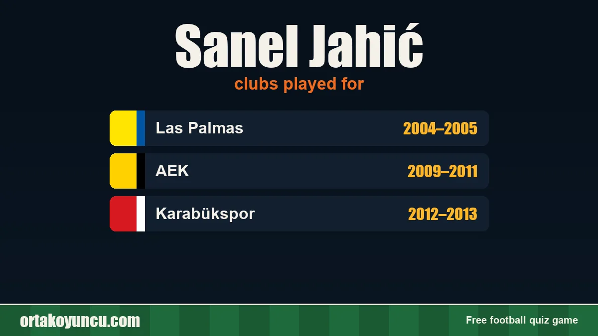 Sanel Jahić: clubs and years