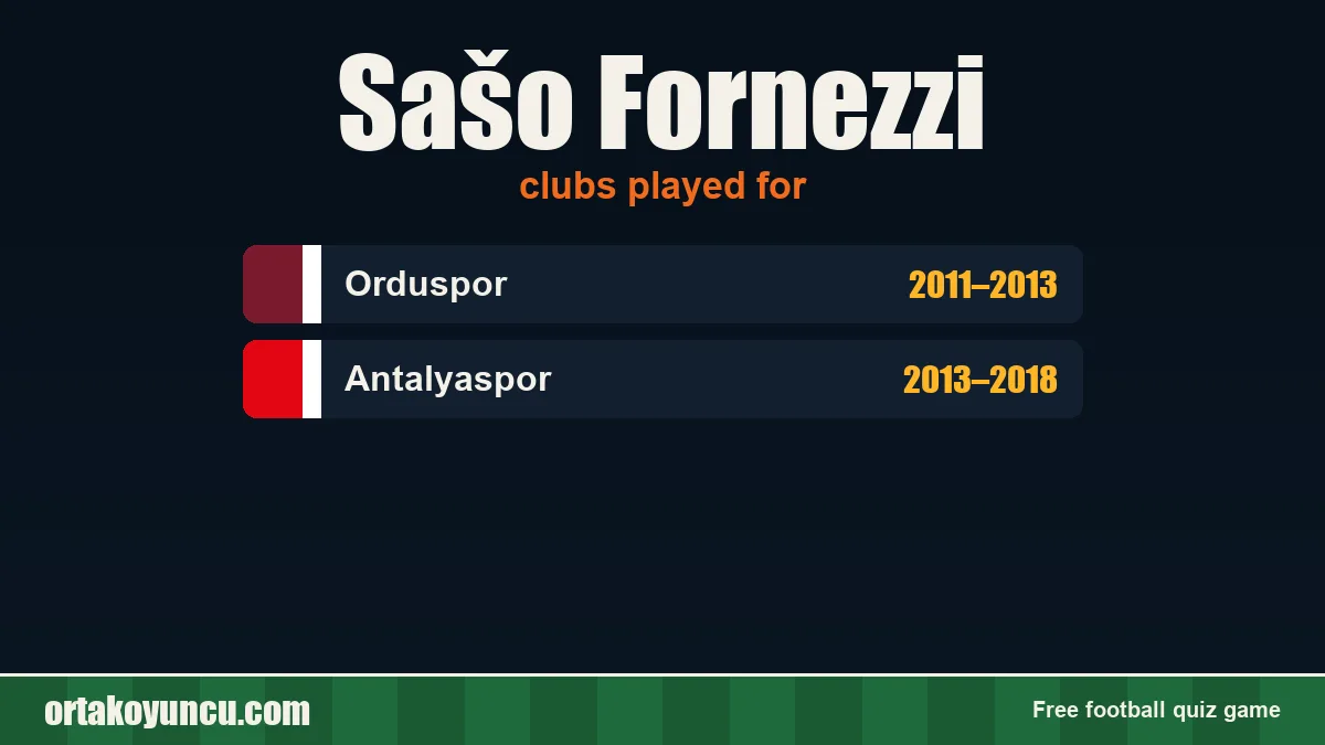 Sašo Fornezzi: clubs and years