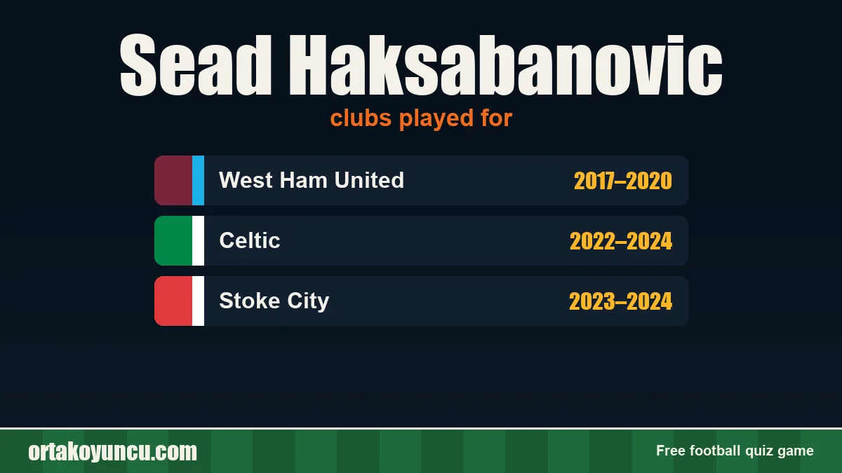 Sead Haksabanovic: clubs and years