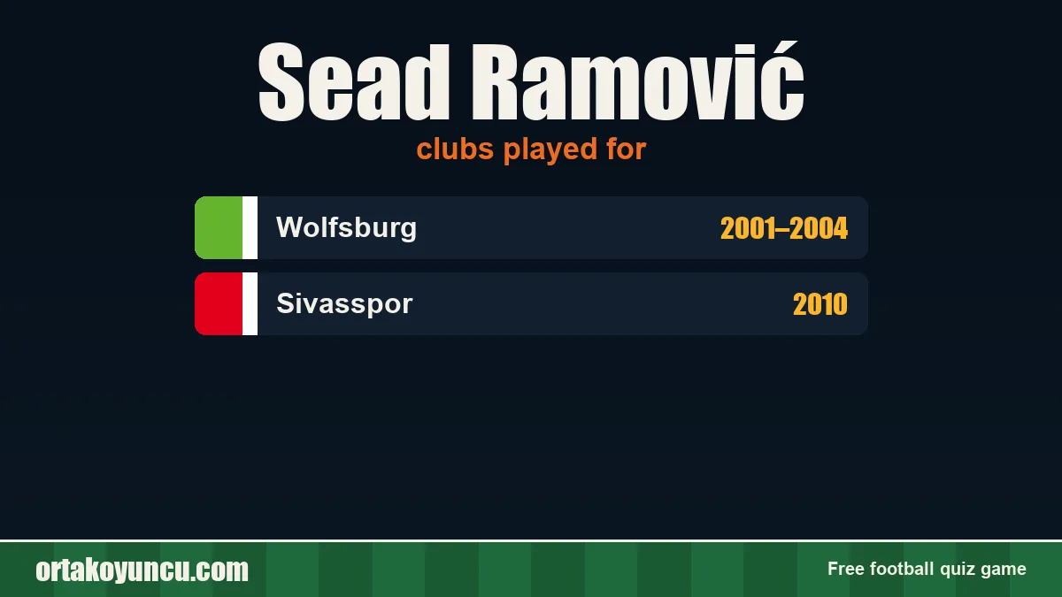 Sead Ramović: clubs and years