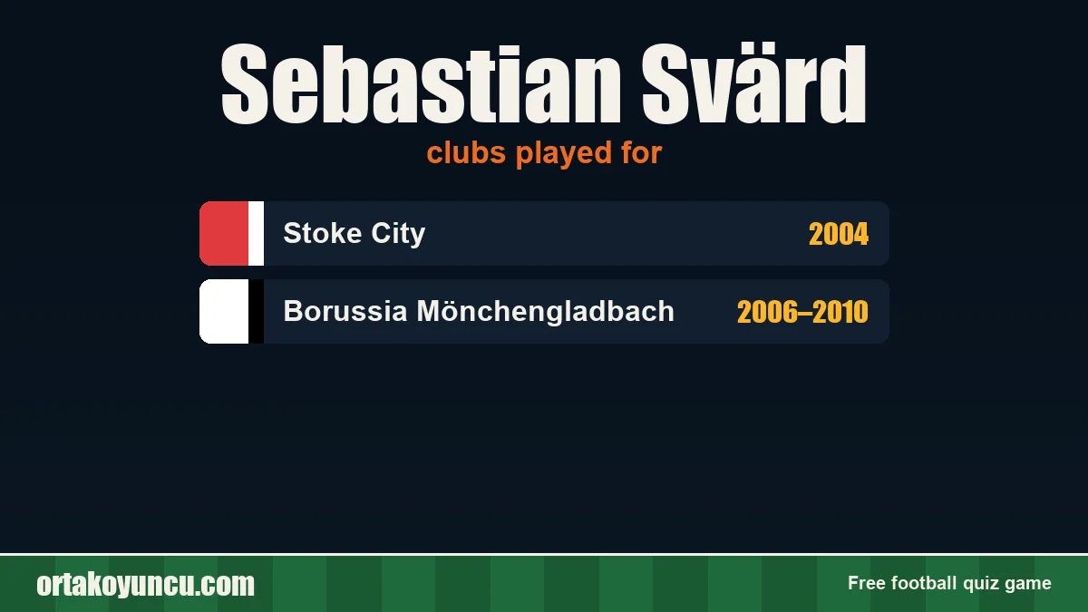 Sebastian Svärd: clubs and years