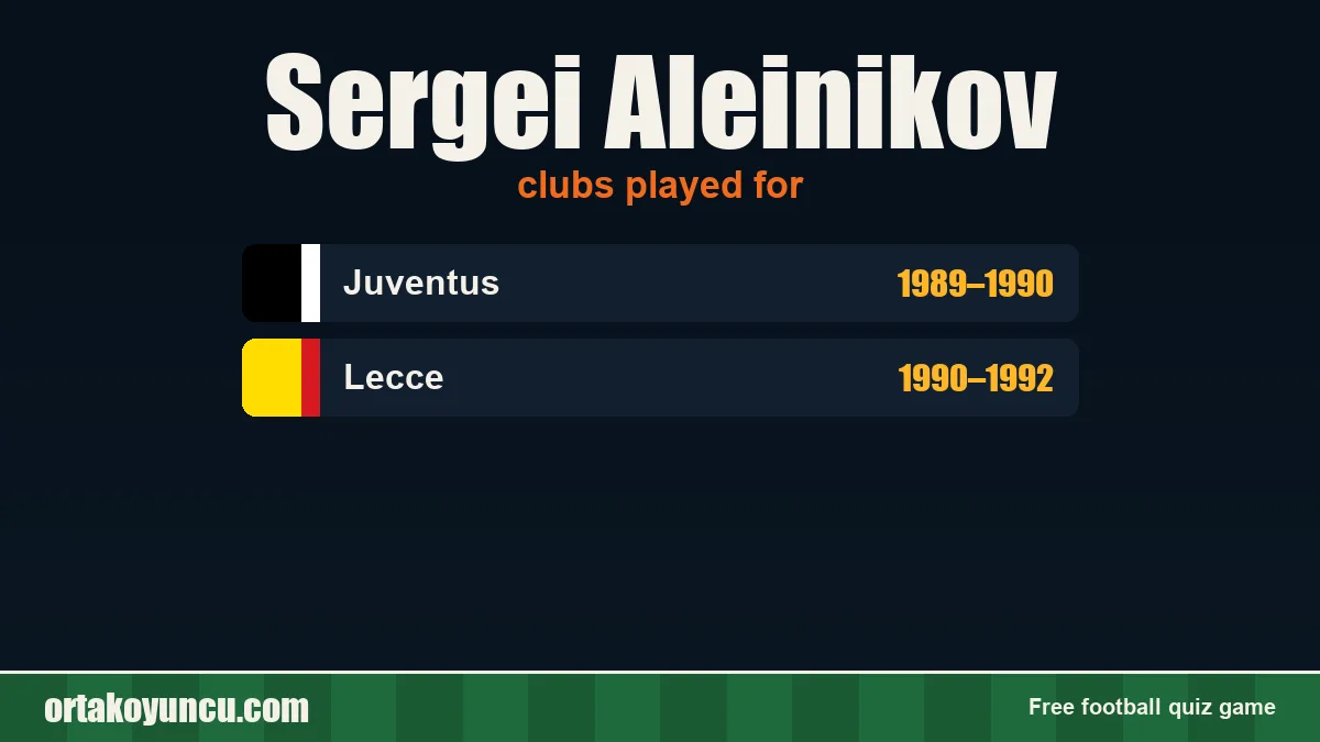 Sergei Aleinikov: clubs and years