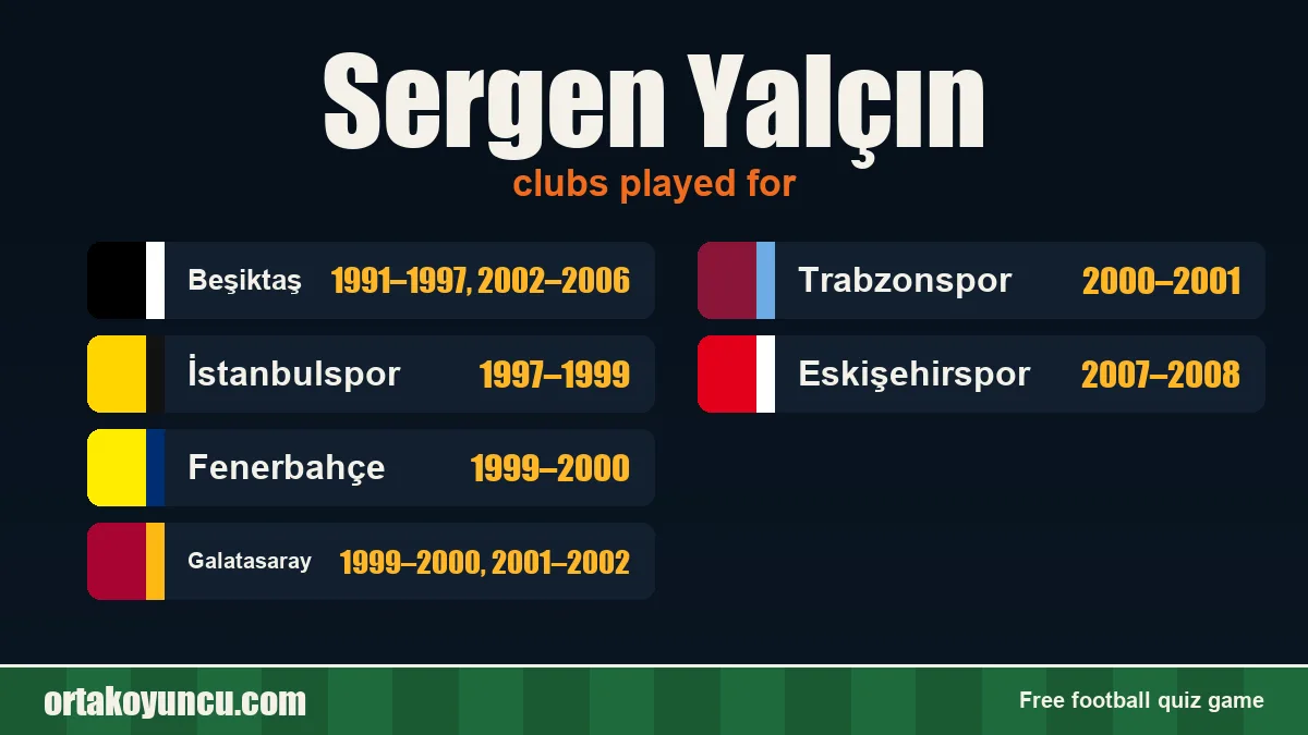 Sergen Yalçın: clubs and years