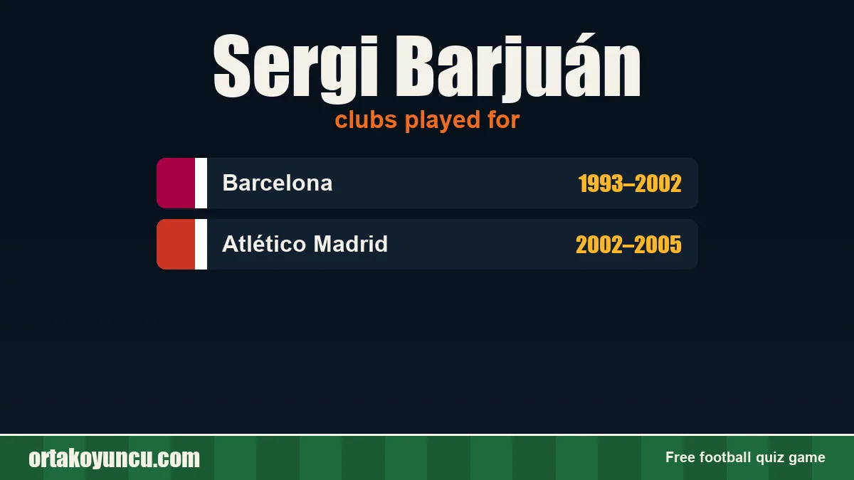 Sergi Barjuán: clubs and years