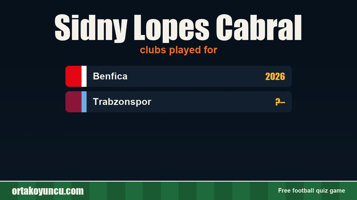 Sidny Lopes Cabral: clubs and years