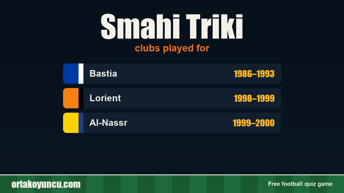 Smahi Triki: clubs and years