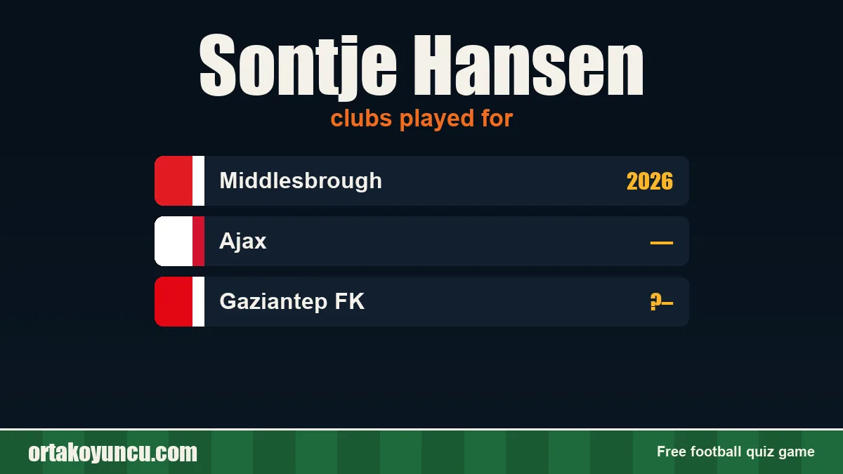Sontje Hansen: clubs and years