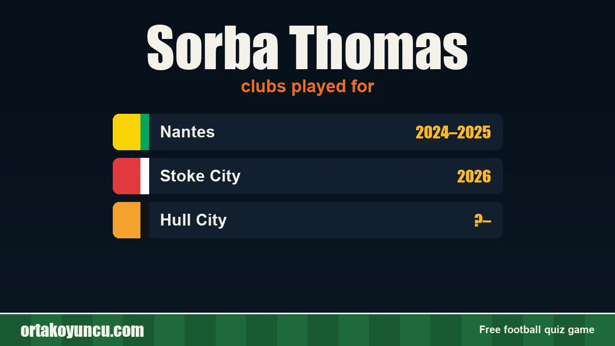 Sorba Thomas: clubs and years
