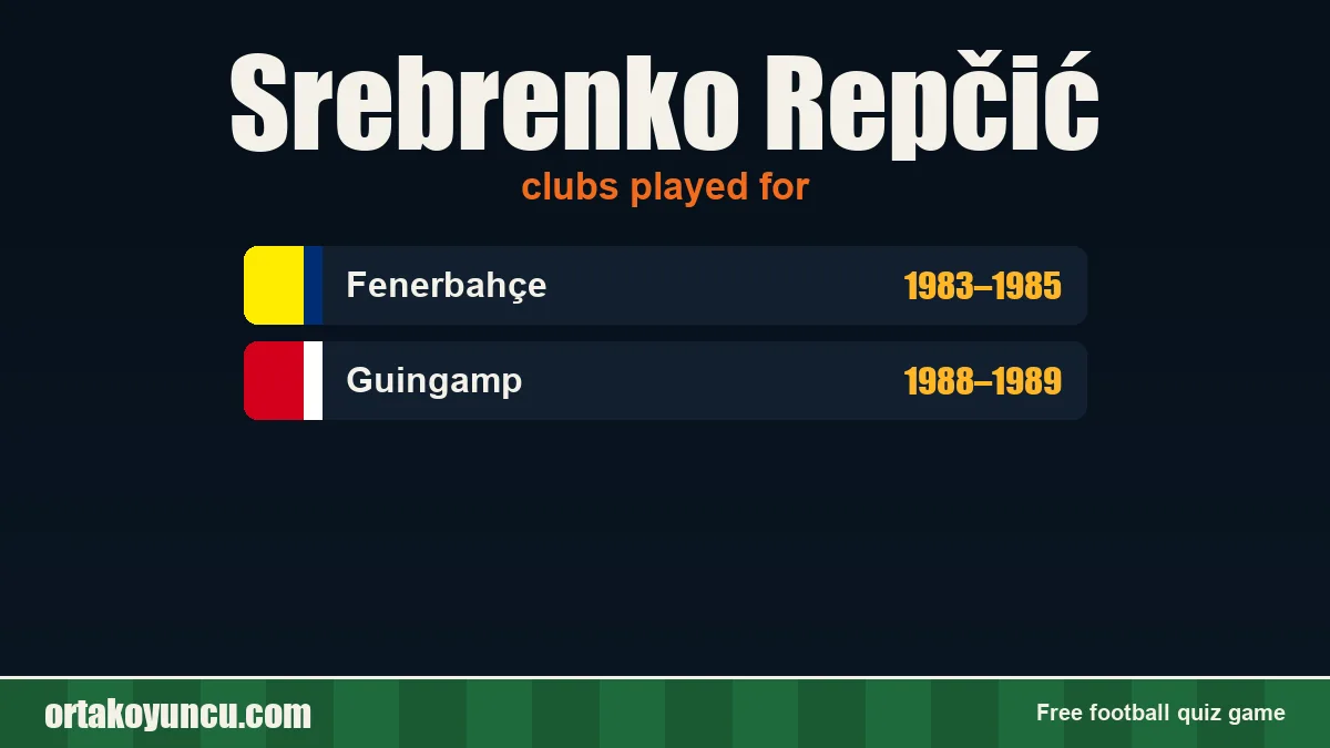 Srebrenko Repčić: clubs and years