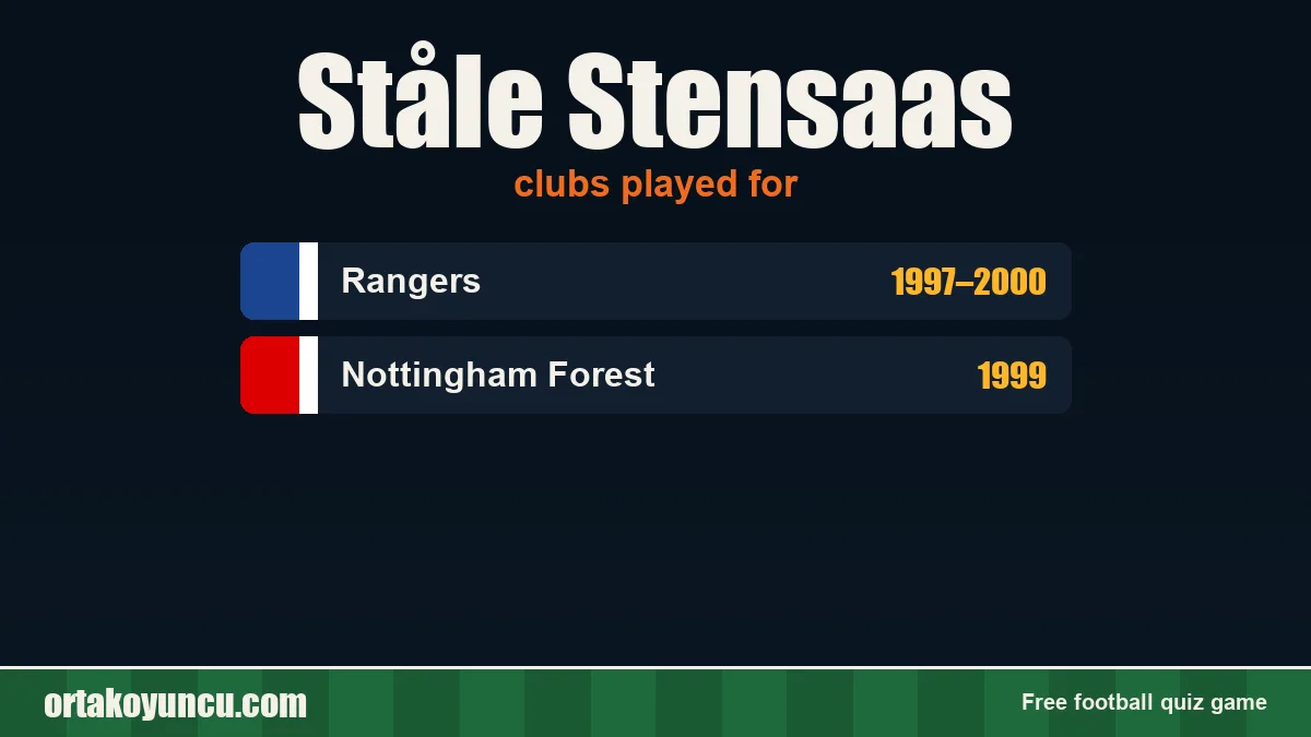 Ståle Stensaas: clubs and years