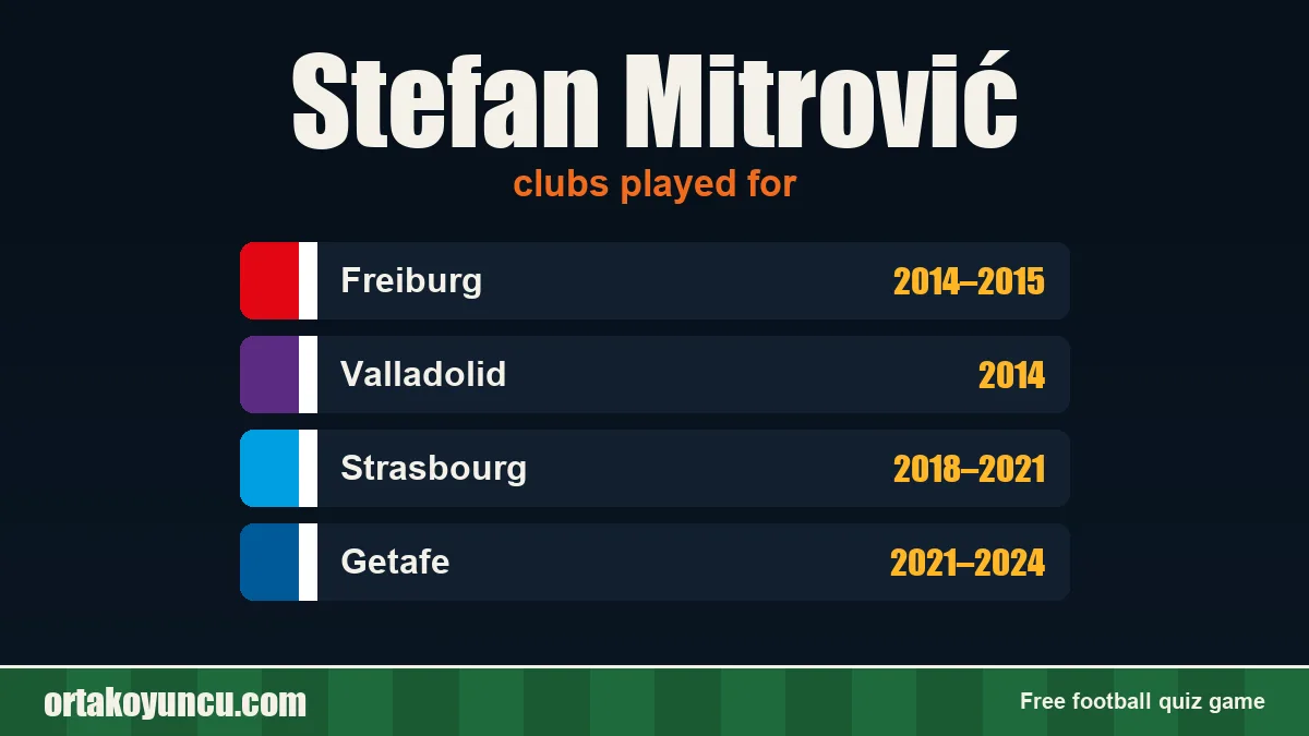 Stefan Mitrović: clubs and years