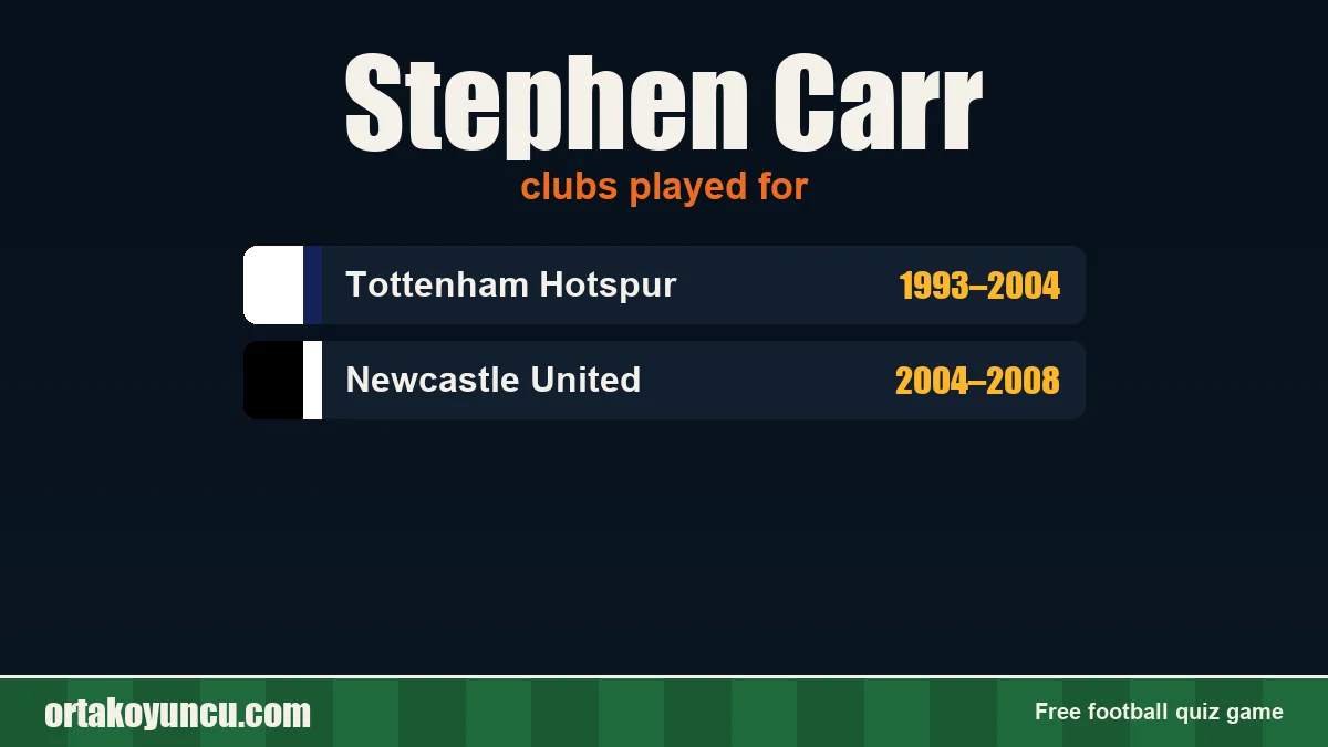 Stephen Carr: clubs and years