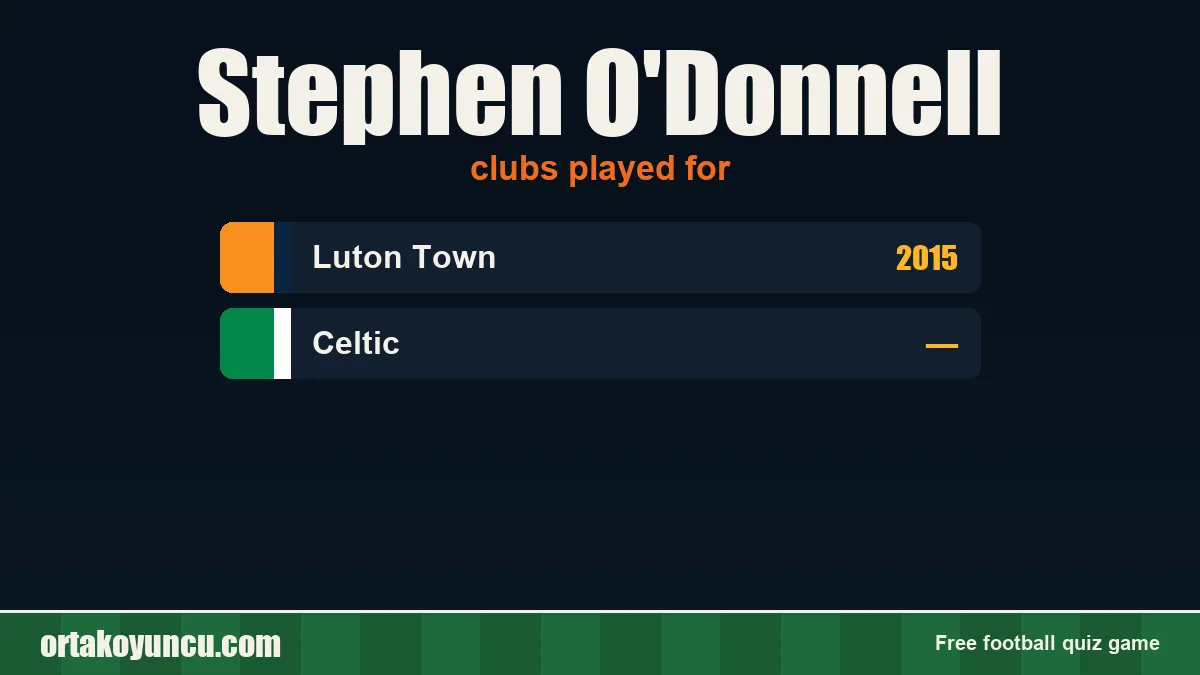 Stephen O'Donnell: clubs and years