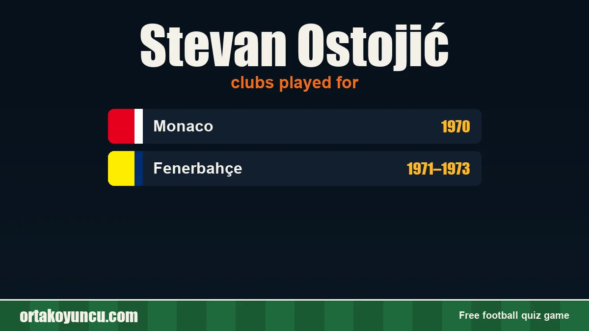 Stevan Ostojić: clubs and years