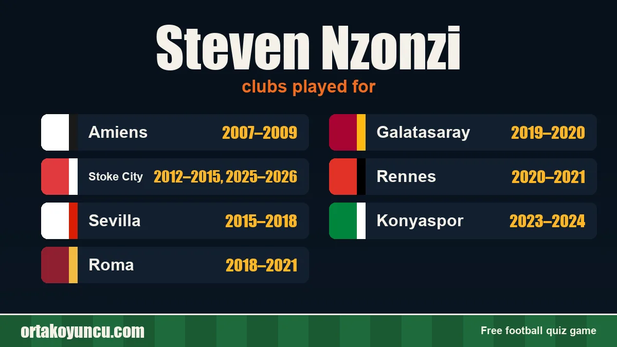 Steven Nzonzi: clubs and years