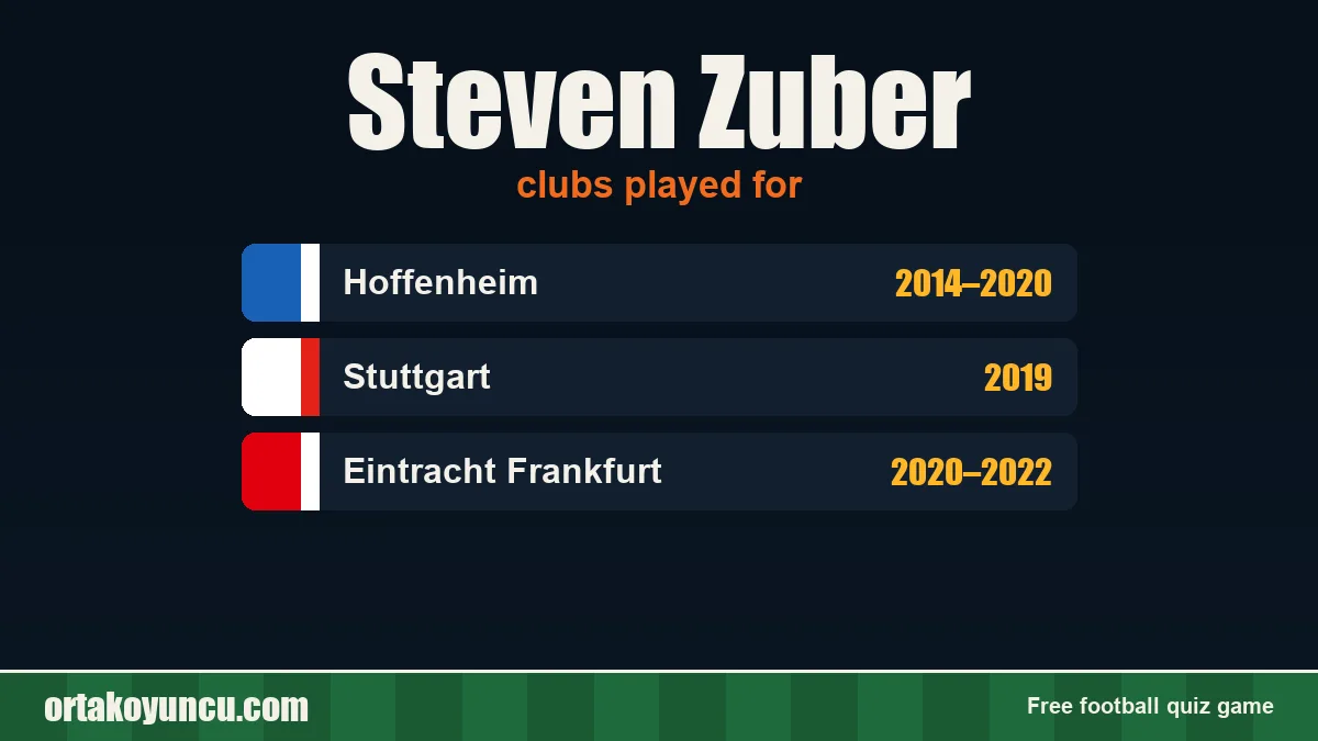 Steven Zuber: clubs and years