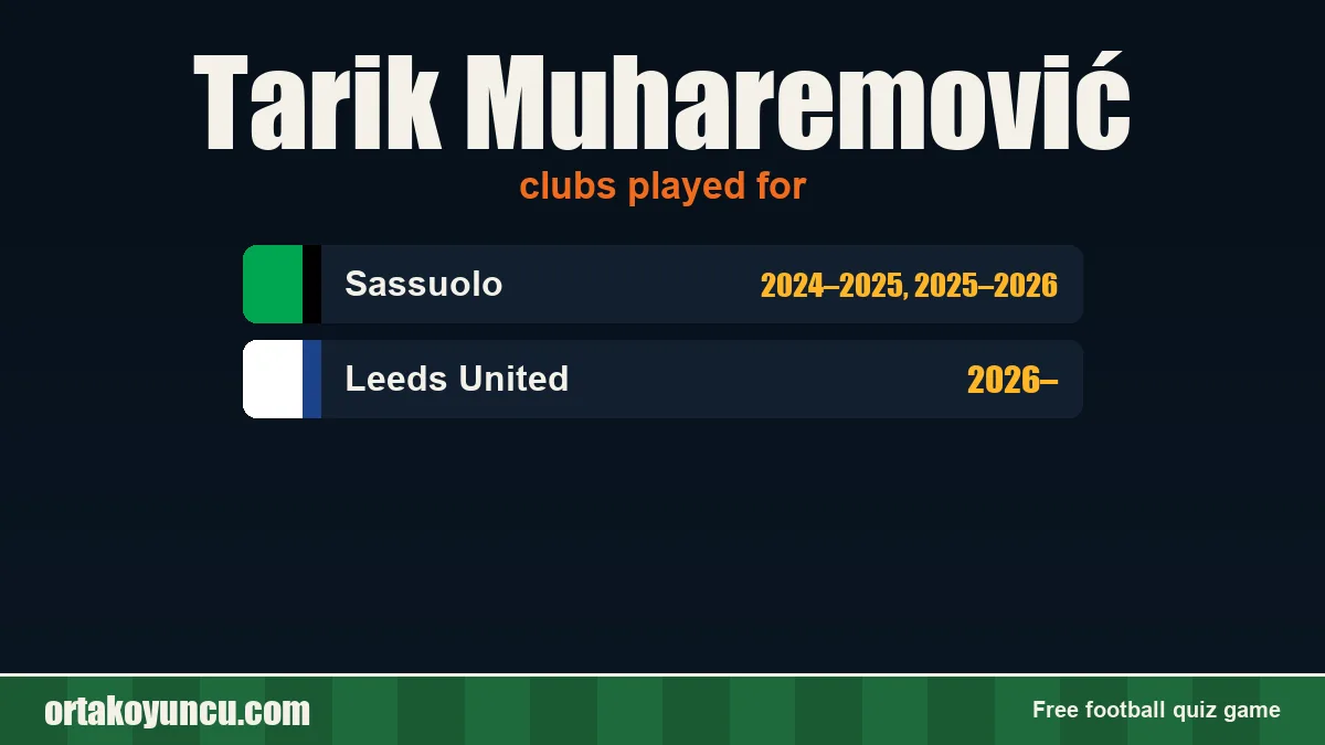Tarik Muharemović: clubs and years