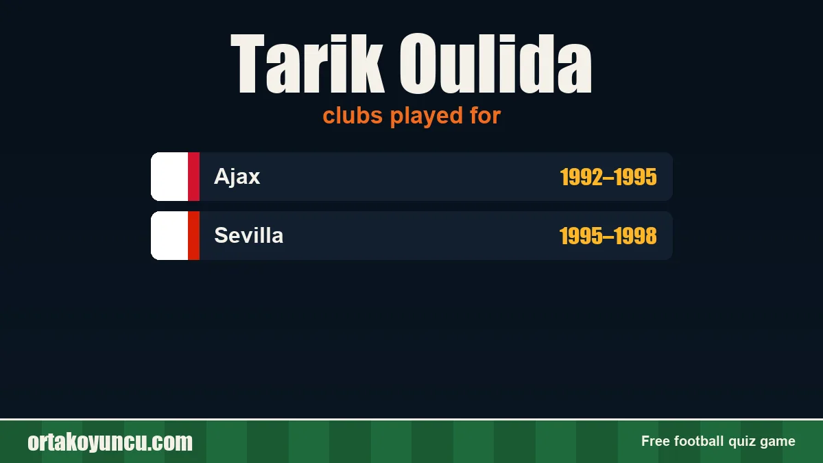 Tarik Oulida: clubs and years