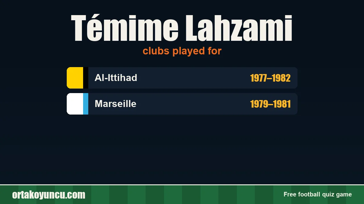 Témime Lahzami: clubs and years