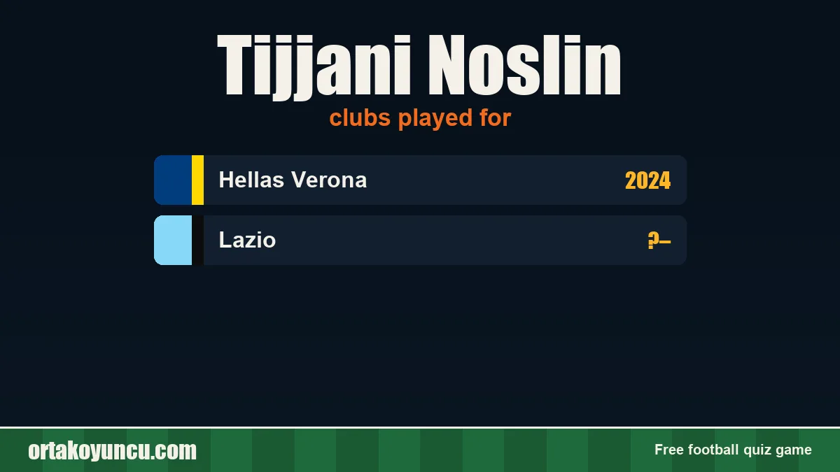 Tijjani Noslin: clubs and years