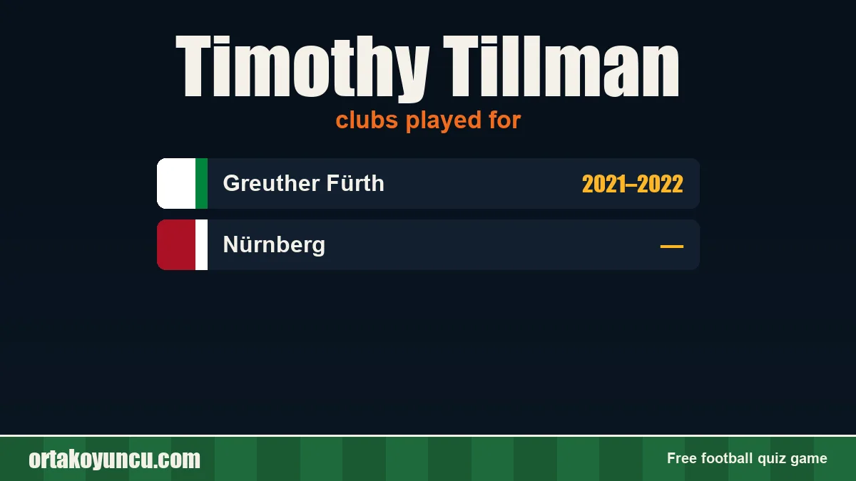Timothy Tillman: clubs and years