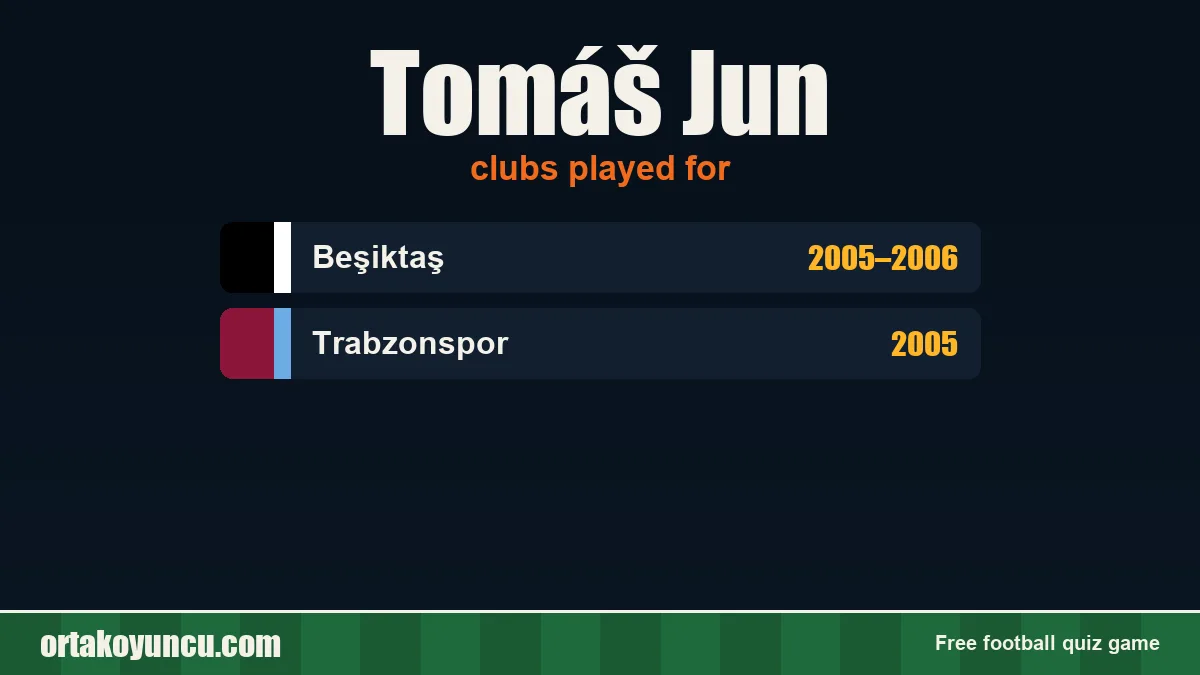 Tomáš Jun: clubs and years