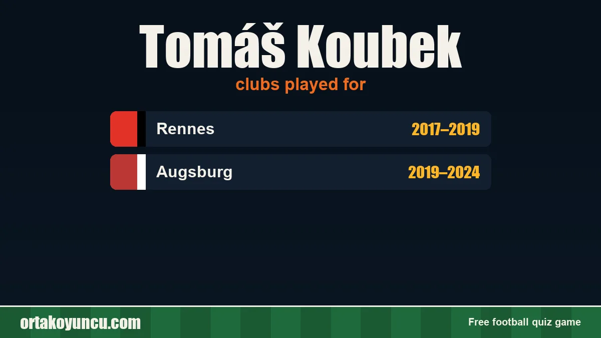Tomáš Koubek: clubs and years