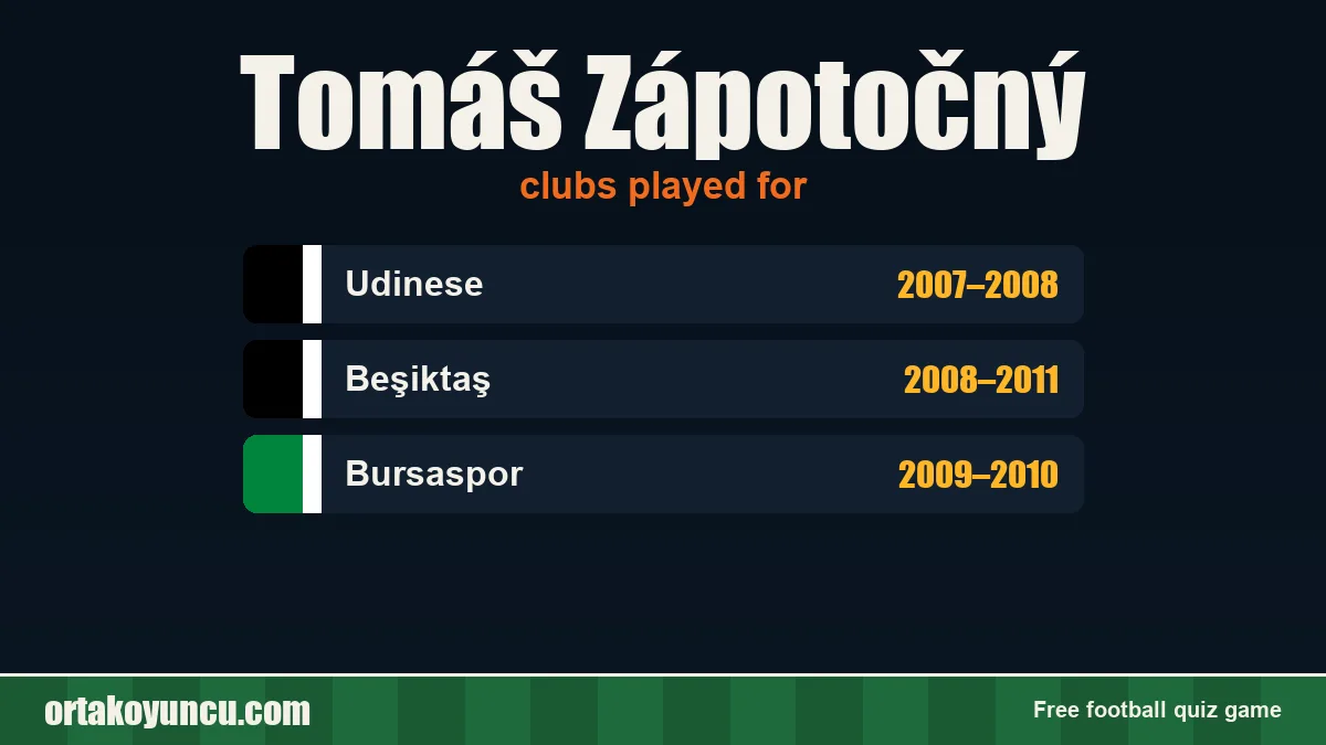Tomáš Zápotočný: clubs and years