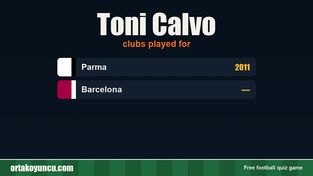 Toni Calvo: clubs and years