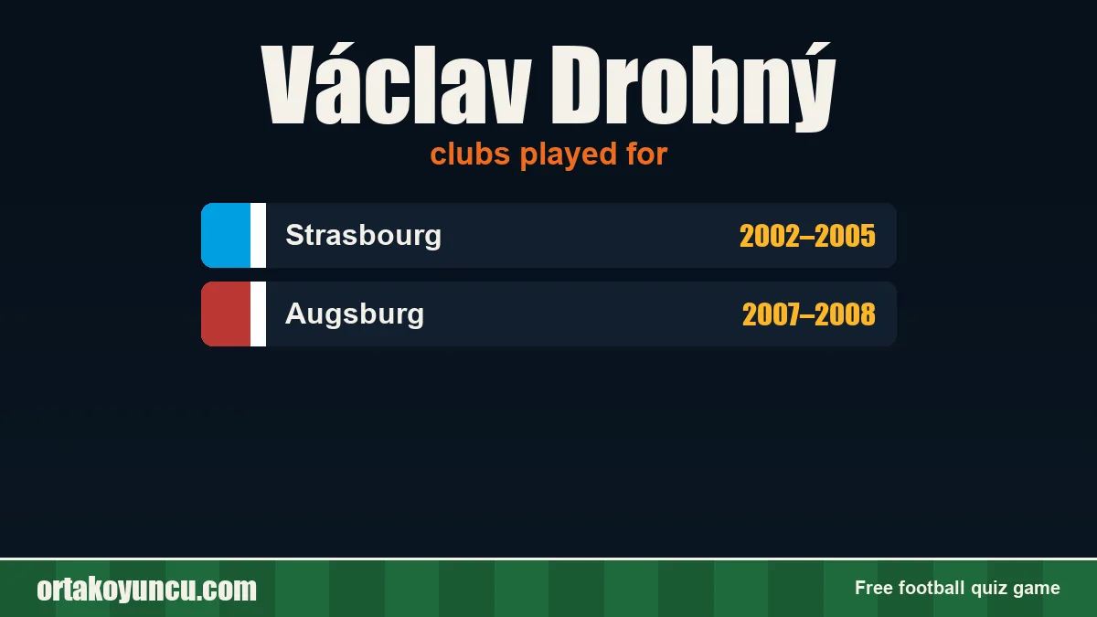 Václav Drobný: clubs and years