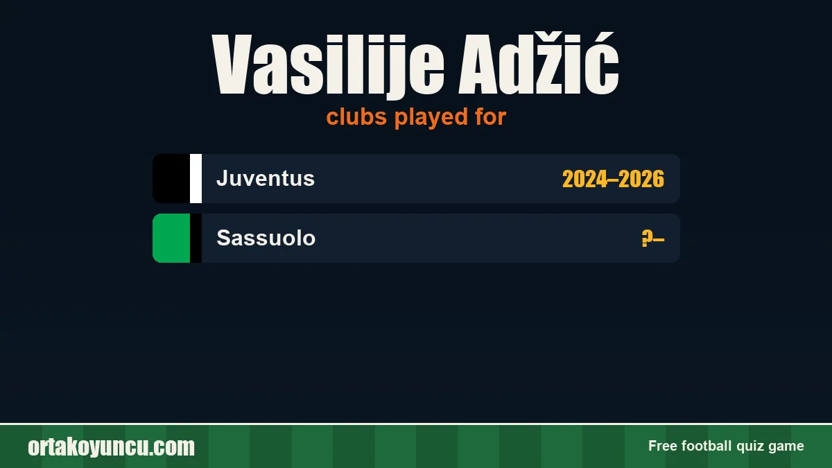 Vasilije Adžić: clubs and years