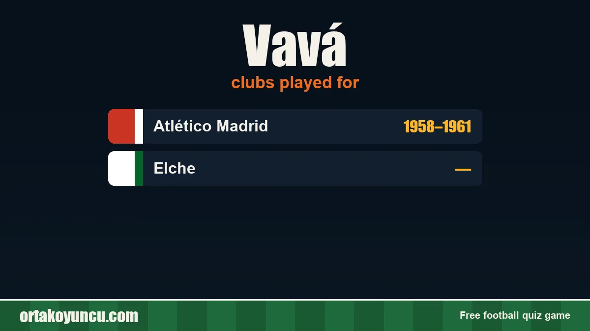 Vavá: clubs and years