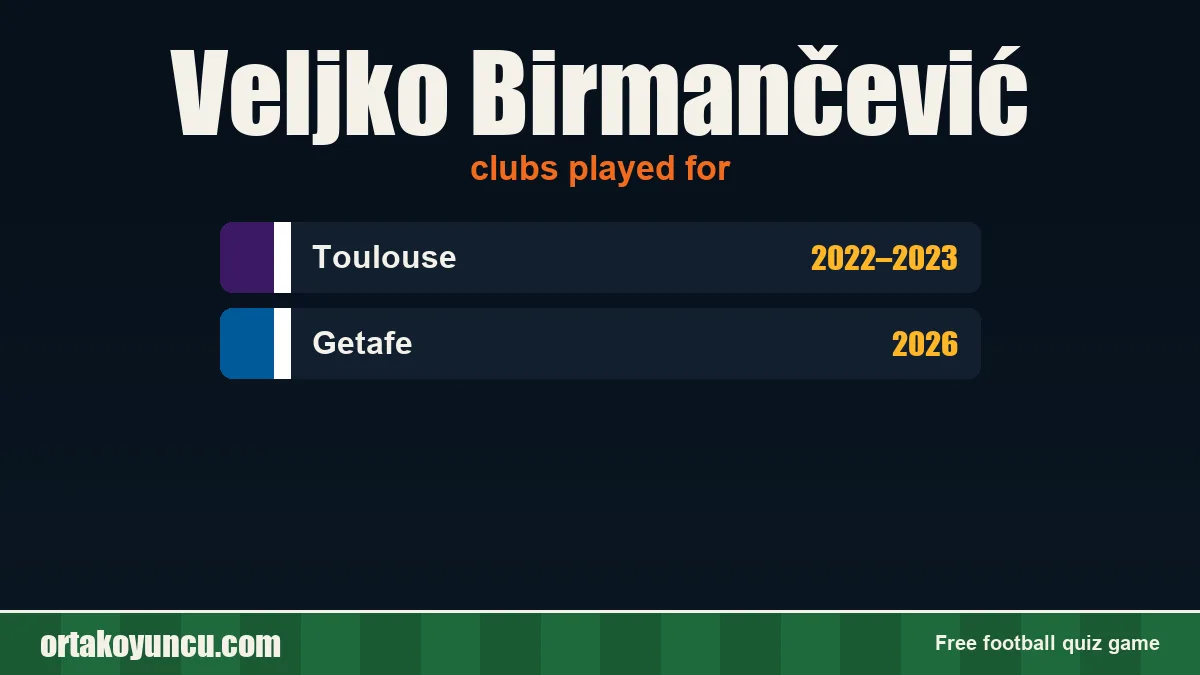 Veljko Birmančević: clubs and years