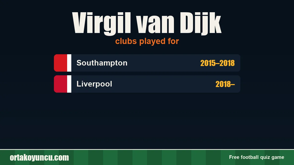 Virgil van Dijk: clubs and years