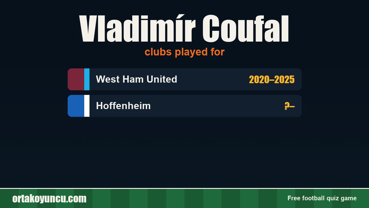 Vladimír Coufal: clubs and years