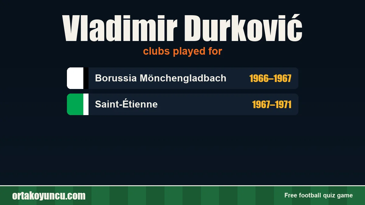 Vladimir Durković: clubs and years