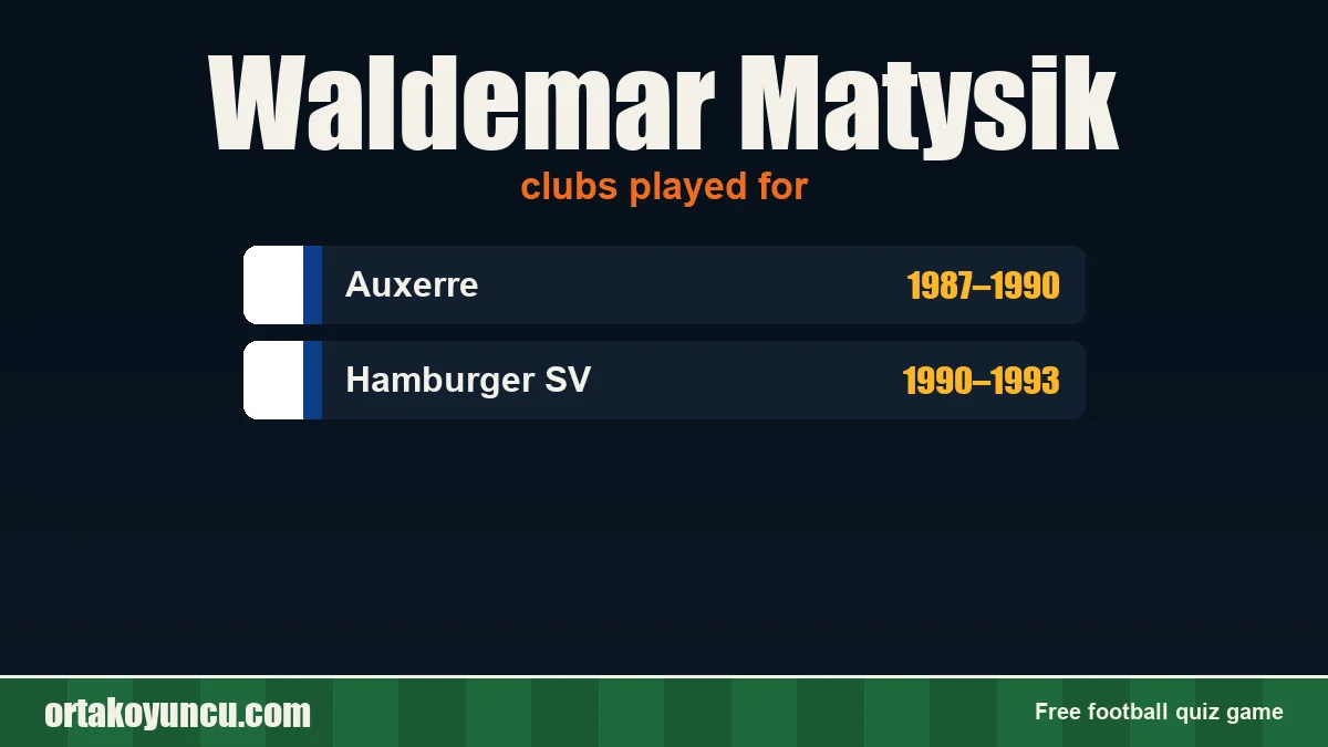 Waldemar Matysik: clubs and years