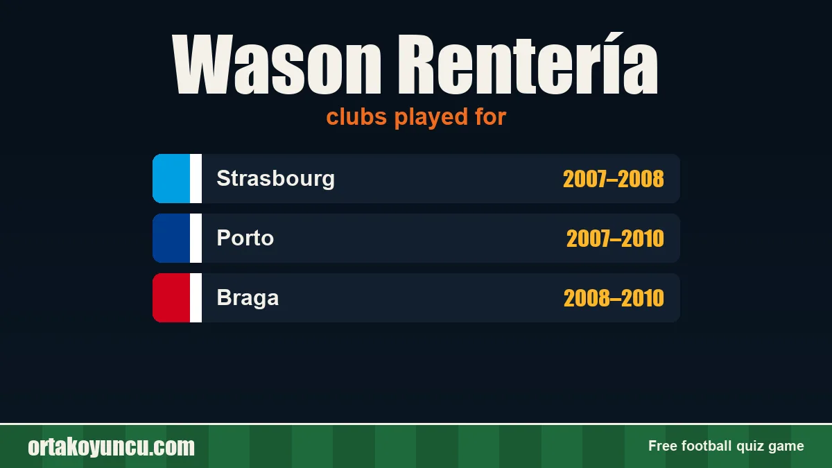 Wason Rentería: clubs and years