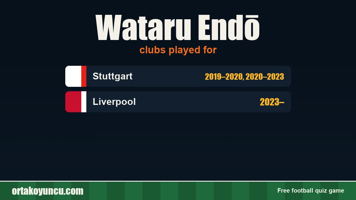 Wataru Endō: clubs and years