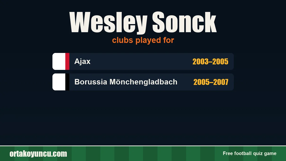 Wesley Sonck: clubs and years